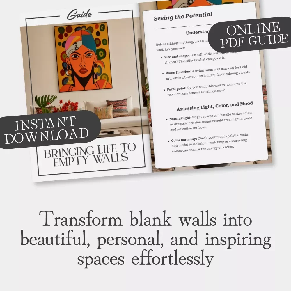 Bringing Life to Empty Walls | Home Decor Guide for Creative Wall Ideas | What to Do with Empty Walls | Digital Download for Interior Design Inspiration