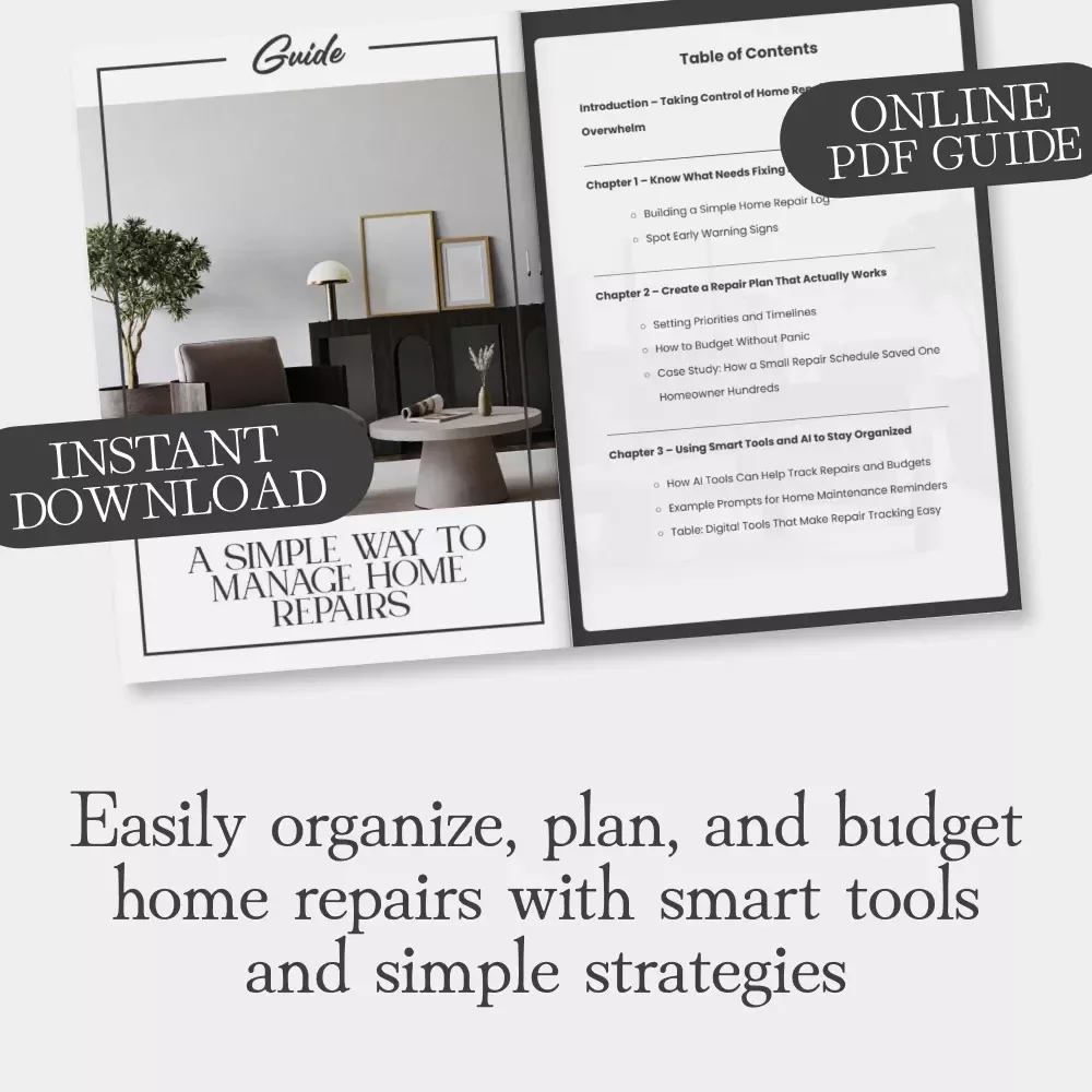 A Simple Way to Manage Home Repairs | How to Manage Home Repairs Easily | Digital Home Repair Guide for Organized Homeowners