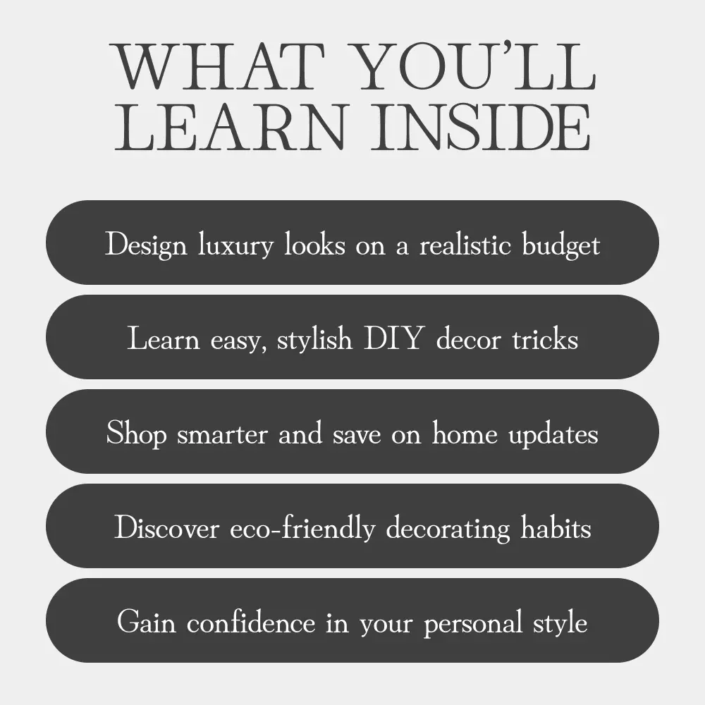 Smart Ways to Style Your Space Without Overspending | Budget Home Decor Guide | Affordable Interior Design eBook | DIY & Thrift Decorating Ideas for Stylish Homes