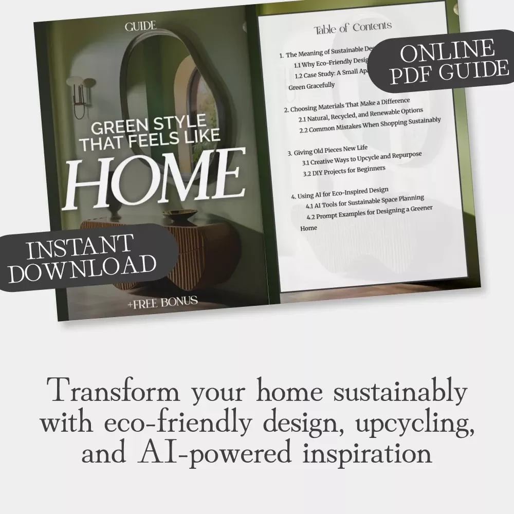 Green Style That Feels Like Home: Sustainable Decorating Guide, How to Decorate Sustainably, Eco-Friendly Home Tips, Upcycling, DIY Projects, AI Design Tools