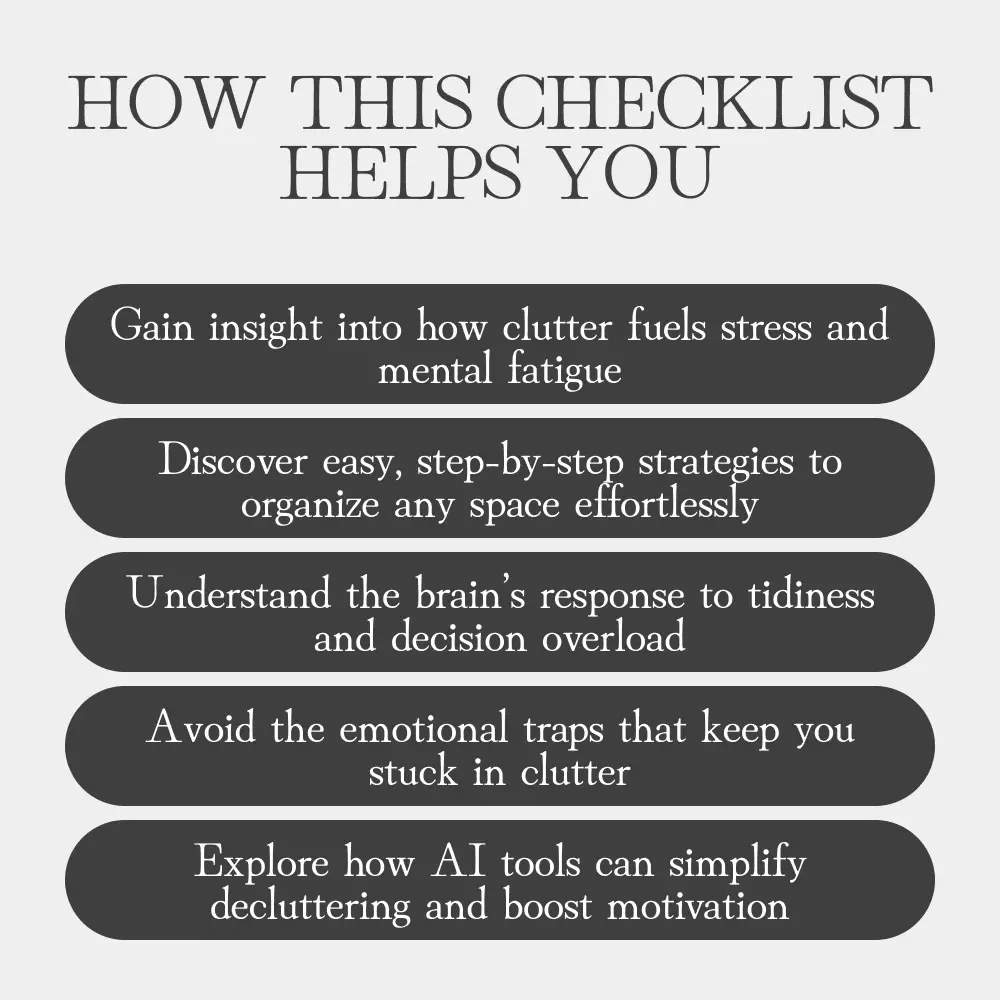 Less Mess, More Focus: Decluttering for a Healthier Mind | eBook on Why Decluttering Helps Mental Health | Digital Download Guide for Stress Relief, Focus & Productivity
