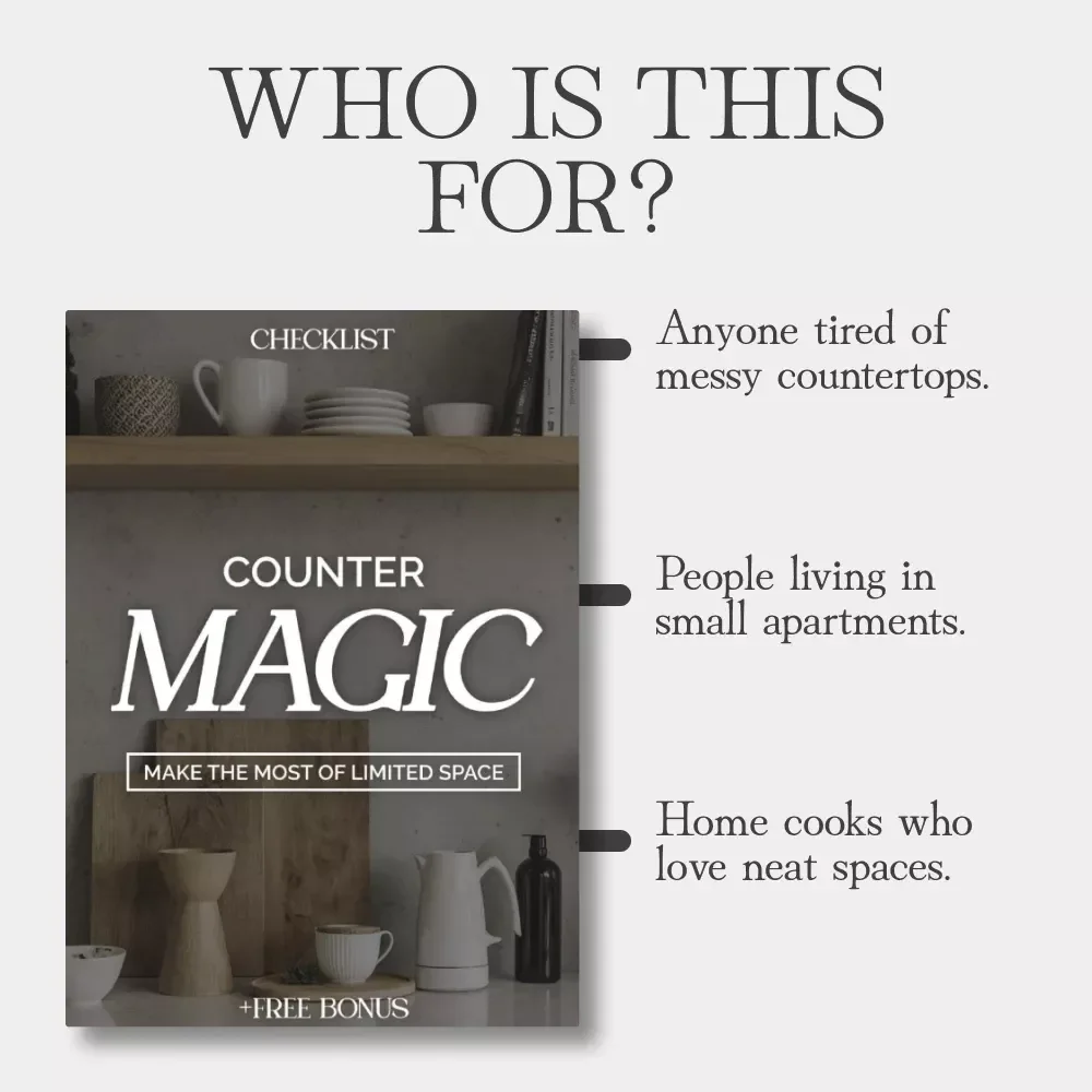 Counter Magic: Make the Most of Limited Space | Printable Home Organization Checklist for Small Kitchens & Apartments | Digital Download for What to Do with Limited Counter Space