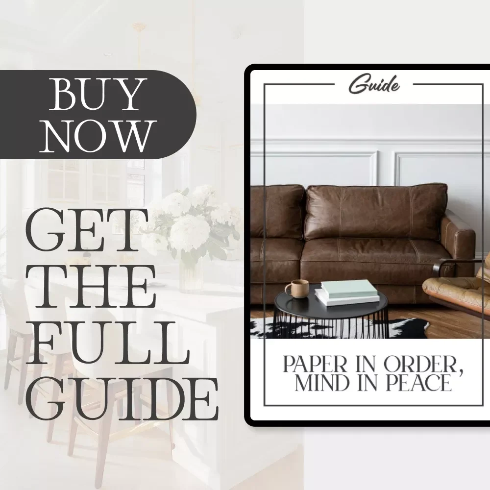 Paper in Order, Mind in Peace – Digital Guide on How to Label Files and Documents | Home Office Organization eBook, Printable Checklist for File Labeling