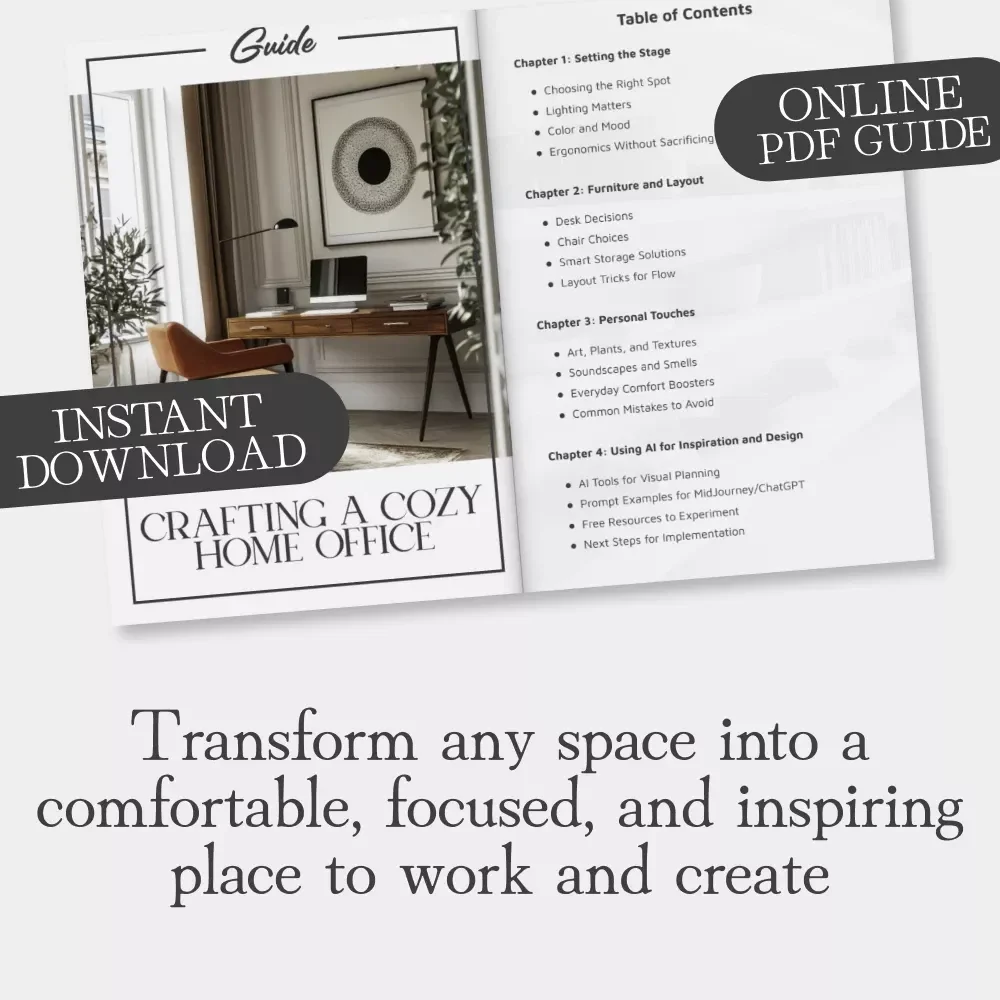 Crafting a Cozy Home Office | How to Design a Cozy Home Office | Digital Guide for Comfortable & Inspiring Workspace Design