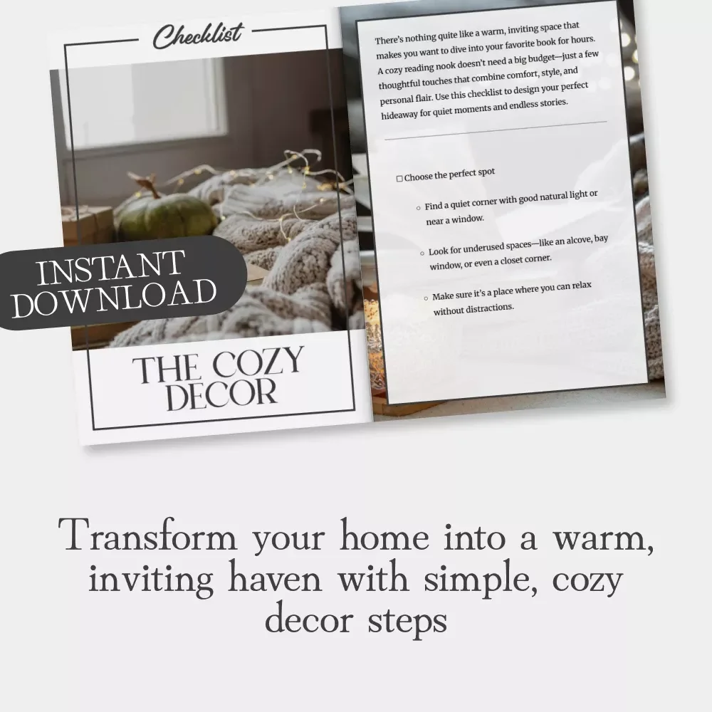 The Cozy Decor Checklist | Digital Home Styling Guide for Warm & Inviting Spaces | Printable tips for cozy decor ideas, hygge-inspired interiors & comfort living