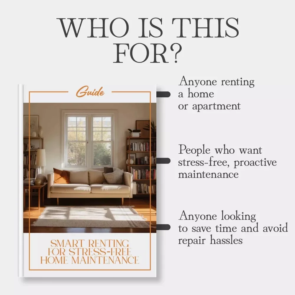 Smart Renting for Stress-Free Home Maintenance | Digital Guide for Renters | Easy Tips for Renters’ Maintenance Routines | Printable eBook Download for Apartment Living