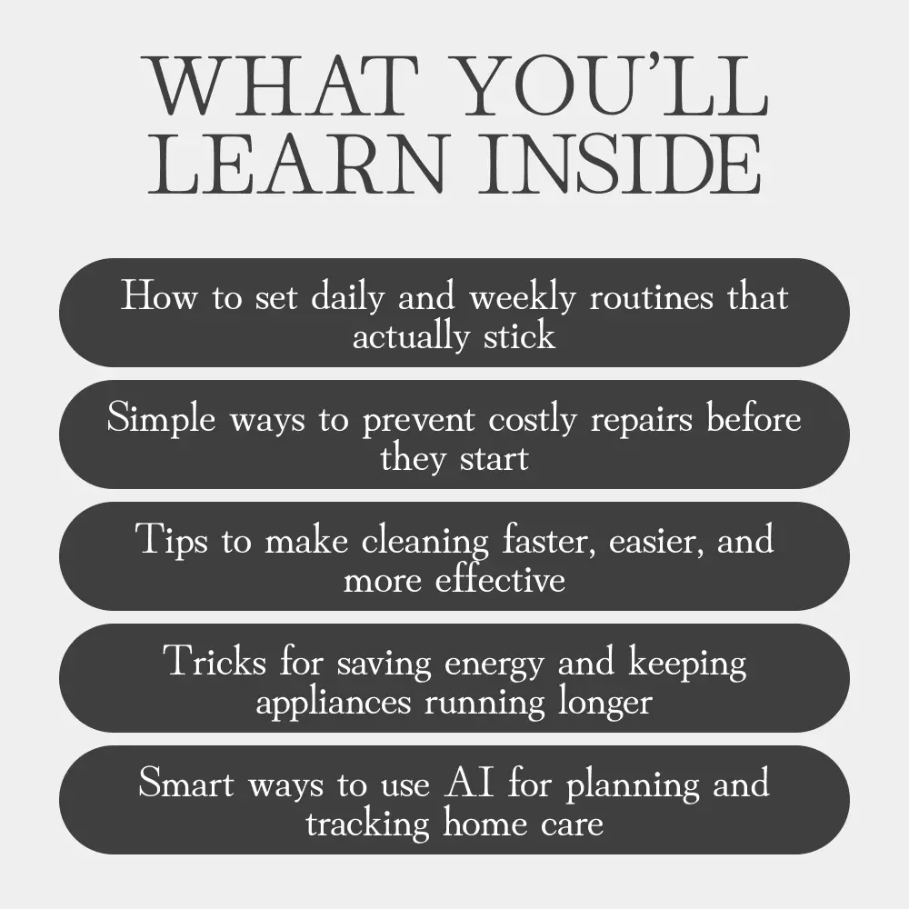 Smart & Simple: Effortless Home Maintenance Made Easy | Digital eBook for Busy Homeowners | Tips for Easy Home Maintenance Tasks | AI-Powered Cleaning & DIY Guide