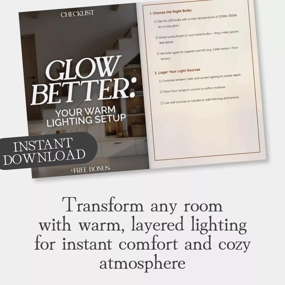 Glow Better: Your Warm Lighting Setup Checklist | Digital Download for Cozy Home Lighting | Tips for Creating a Warm Lighting Setup