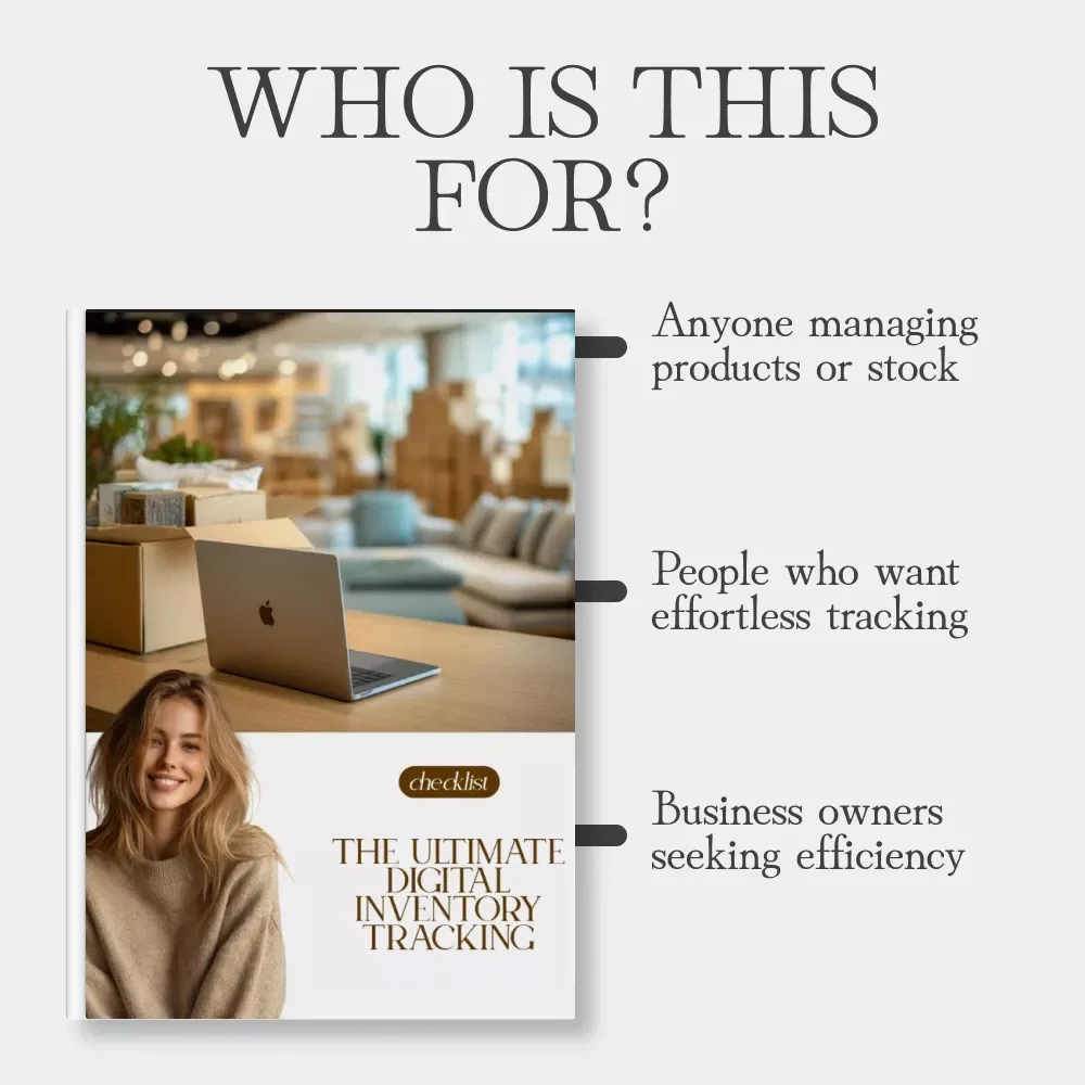 The Ultimate Digital Inventory Tracking Checklist | Printable & Editable Business Organizer for Efficient Stock Management | Tips for Digital Inventory Tracking Guide