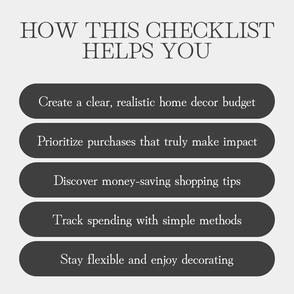 The Smart & Stylish Decor Budget Checklist | Printable Home Budget Planner | Digital Guide for How to Plan a Realistic Decor Budget