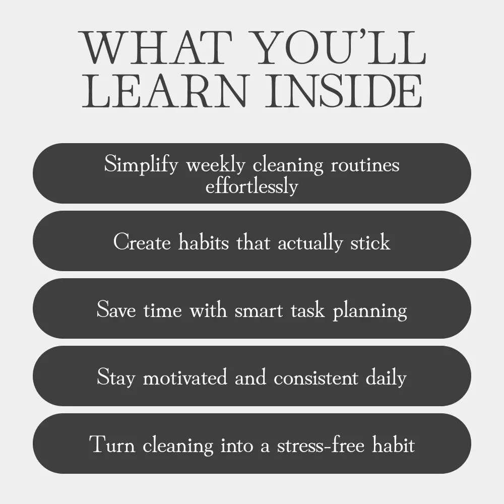 How to Build Cleaning Habits That Simplify Your Life | Digital Cleaning Routine Guide, eBook, and Weekly Cleaning Checklist for a Clutter-Free Home