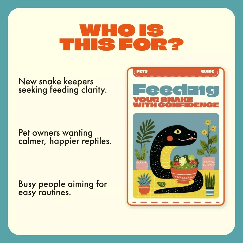 Feeding Your Snake with Confidence | Digital Guide for Snake Owners | Feeding Snakes Tips for Beginners | Printable eBook on Snake Feeding Routine, Safety, and Troubleshooting
