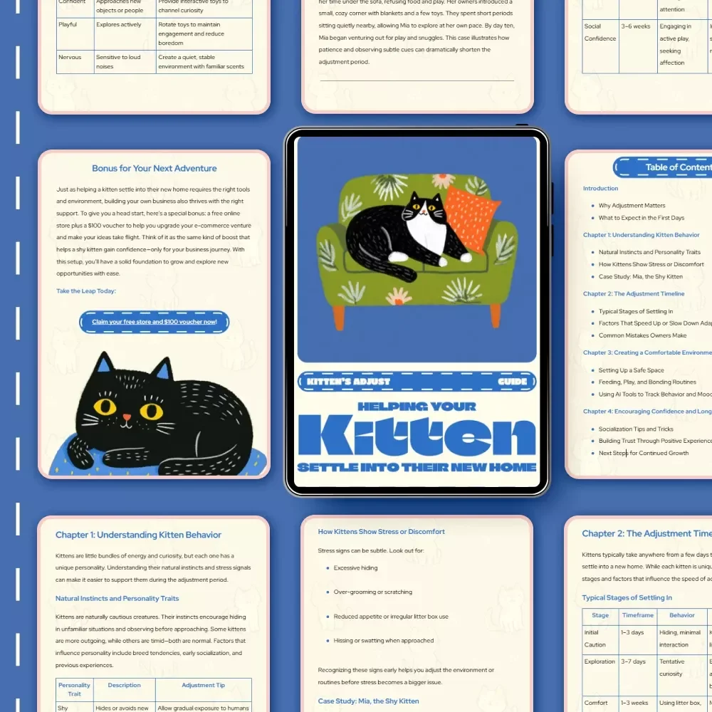 Helping Your Kitten Settle into Their New Home | Digital Guide for New Cat Owners | Step-by-Step eBook on How Long Does It Take a Kitten to Adjust | Feline Care and Comfort Tips