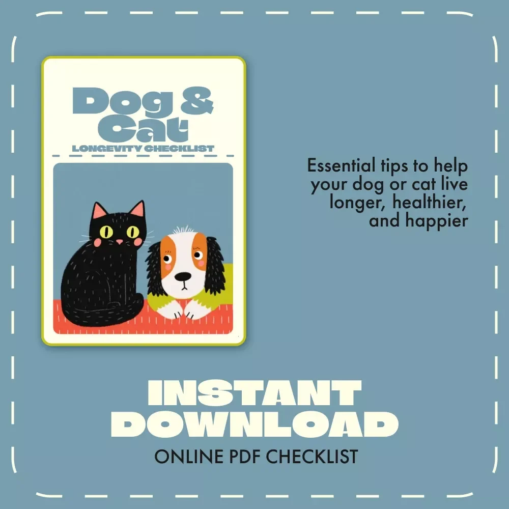 Dog & Cat Longevity Checklist | Printable Pet Health & Wellness Guide | How Long Do Dogs and Cats Live | Digital Download for Pet Owners