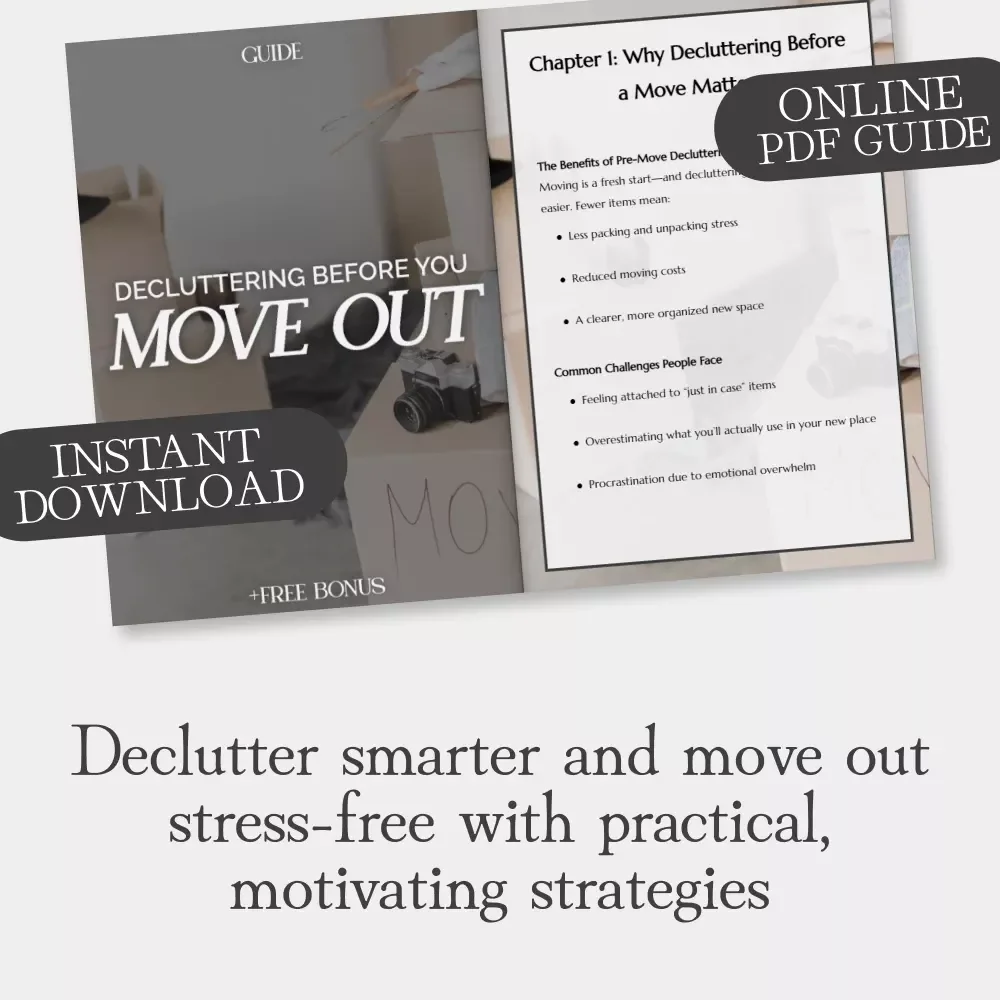Decluttering Before You Move Out | Printable Digital Guide for a Stress-Free Move | Best Way to Declutter Before Moving