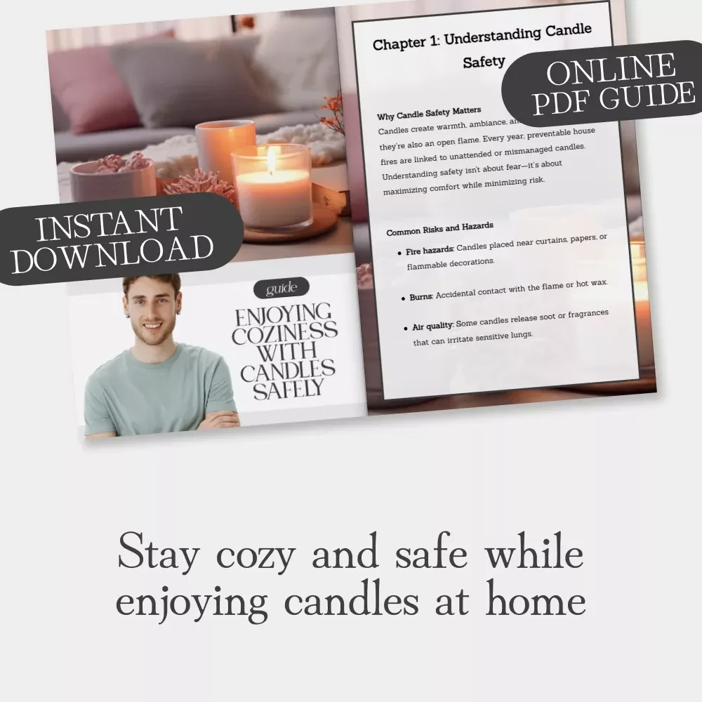 Enjoying Coziness With Candles Safely | Digital Candle Safety Guide for a Warm & Relaxing Home | Tips for Using Candles Safely for Coziness