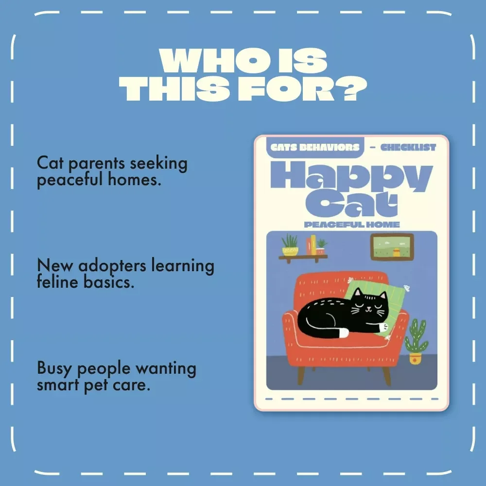 The “Happy Cat, Peaceful Home” Checklist | Ultimate Cat Behavior Guide for Pet Parents | How to Prevent Problem Behaviors in Cats | Digital Download for Cat Lovers