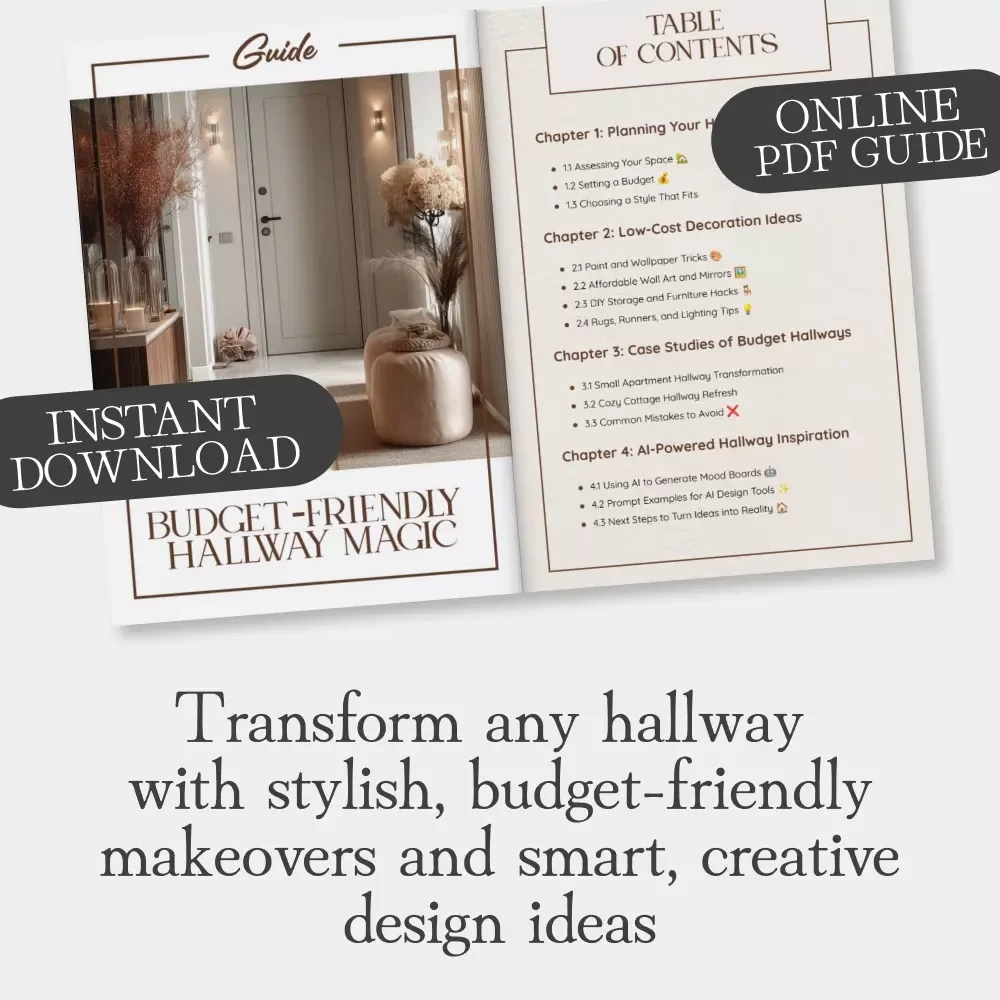 Budget-Friendly Hallway Magic | How to Decorate a Hallway on a Budget | DIY Home Makeover Guide for Small Spaces, Entryways & Apartments | Instant Digital Download
