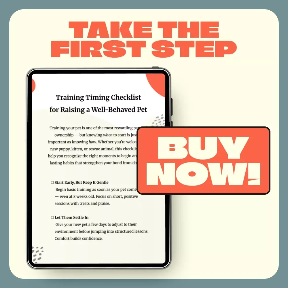 Training Timing Checklist for Raising a Well-Behaved Pet | Puppy & Kitten Training Guide | Pet Obedience, Socialization & House Training eBook | Printable Digital Download for New Pet Owners