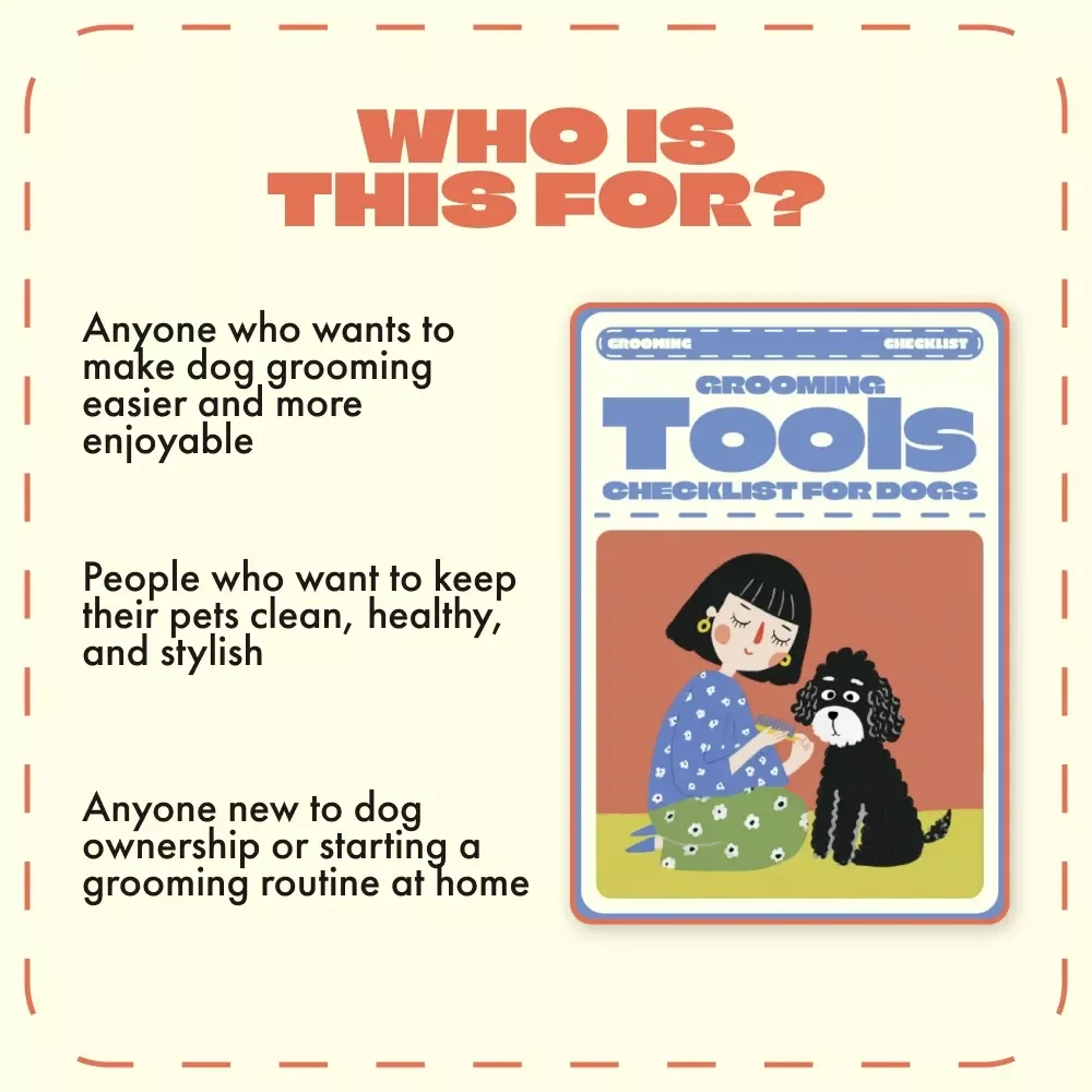Grooming Tools Checklist for Dogs | Printable Dog Grooming Guide | Pet Care Essentials for Dog Owners | Digital Download for Puppy Grooming & Pet Grooming Supplies
