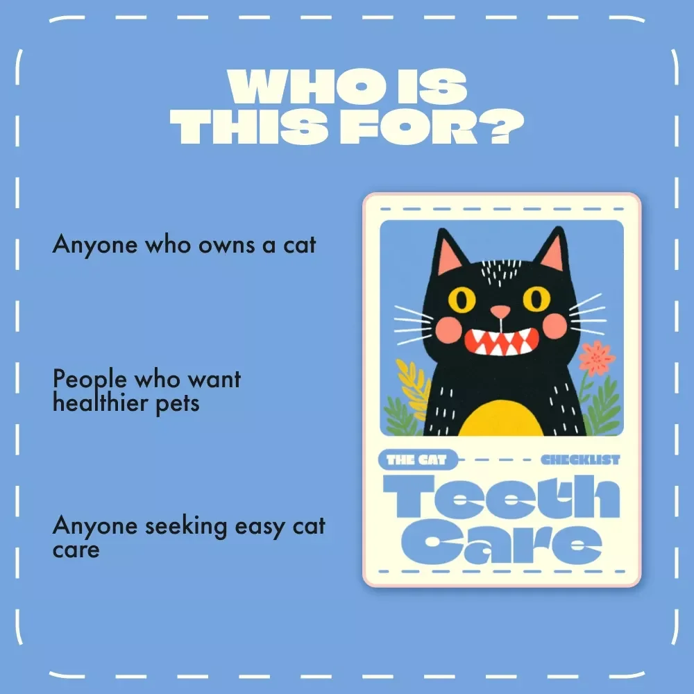 The Cat Teeth Care Checklist | Digital Pet Care Guide | How to Care for Cat Teeth | Printable & AI-Powered Feline Dental Routine