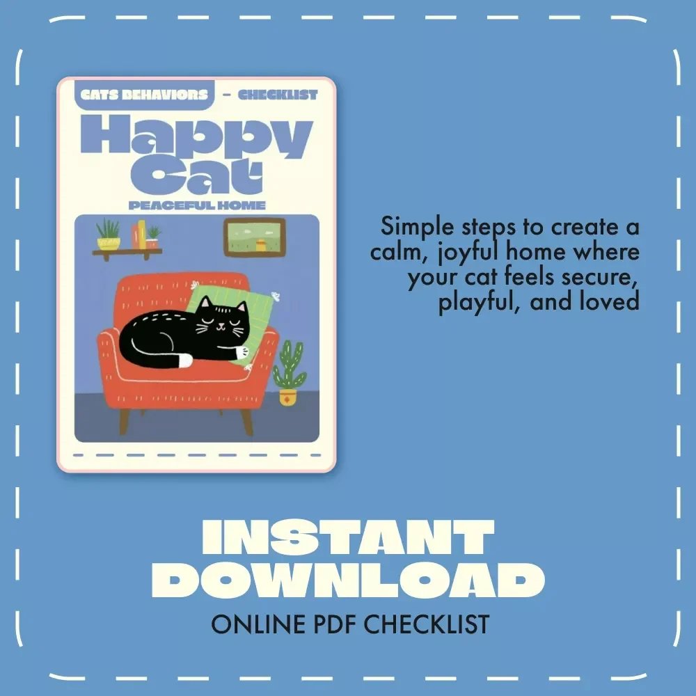 The “Happy Cat, Peaceful Home” Checklist | Ultimate Cat Behavior Guide for Pet Parents | How to Prevent Problem Behaviors in Cats | Digital Download for Cat Lovers