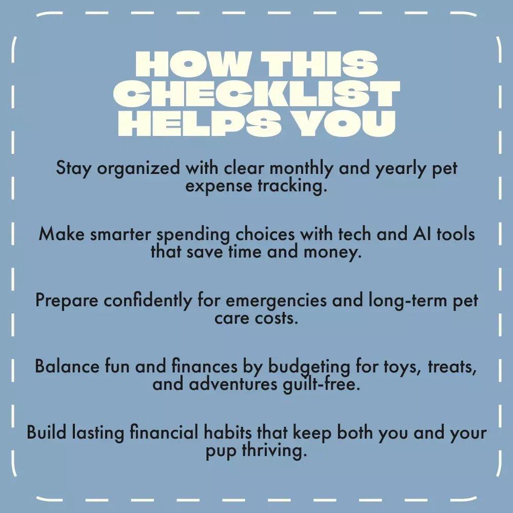 The Pawfect Budget Blueprint | Printable Dog Expense Checklist for Smart Pet Owners | Digital Download for Budgeting for Dog Expenses, Savings & Pet Care Planning