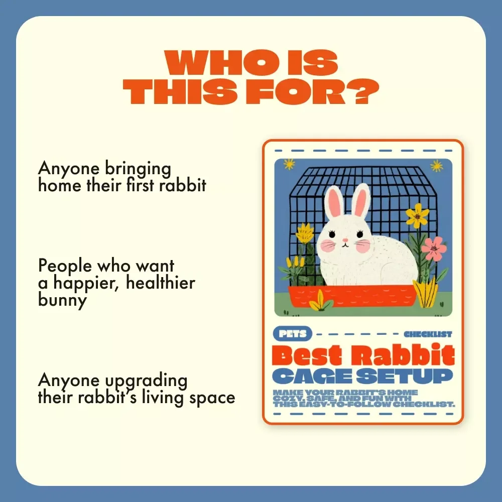 Best Rabbit Cage Setup Checklist | Digital Download Guide for the Best Cage Setup for Rabbits | Ultimate Rabbit Habitat Planner & Care Tips for Happy Bunnies