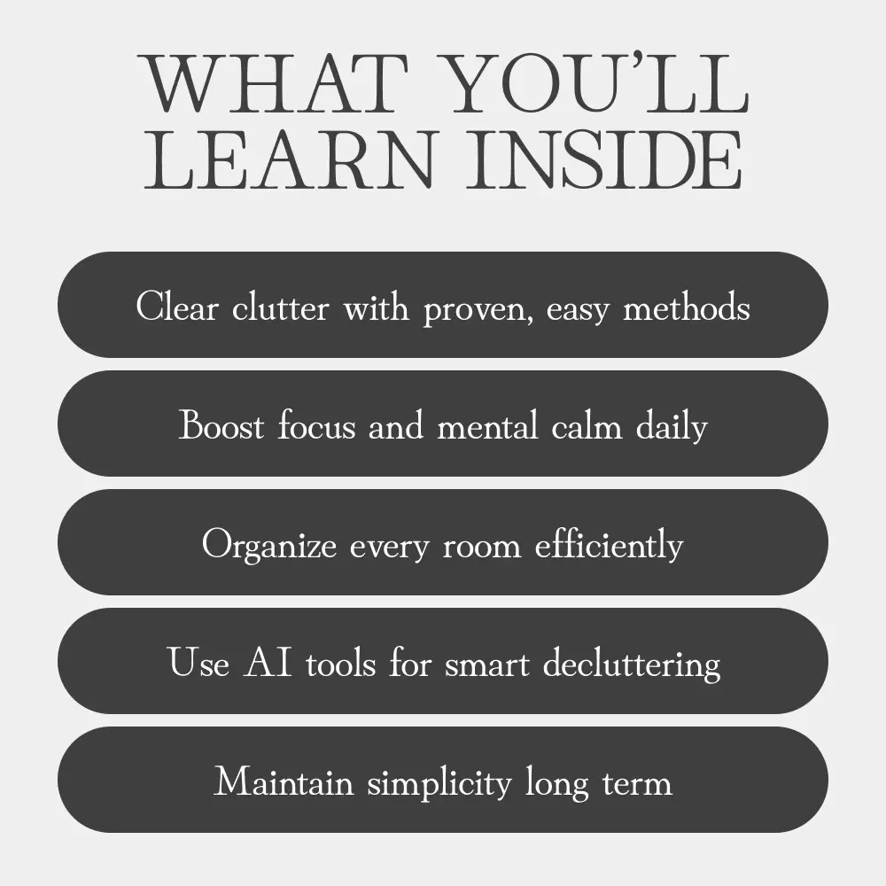 Decluttering Home and Life | How to Start Decluttering | Digital Ebook for Organizing Your Home and Mind | Minimalist Living Guide | Room-by-Room Declutter Planner