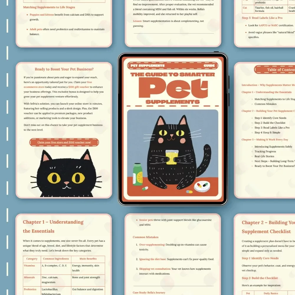 The Guide to Smarter Pet Supplements | Digital Pet Health Guide & Pet Supplements Checklist for Dogs & Cats | Wellness eBook for Pet Owners & Pet Businesses