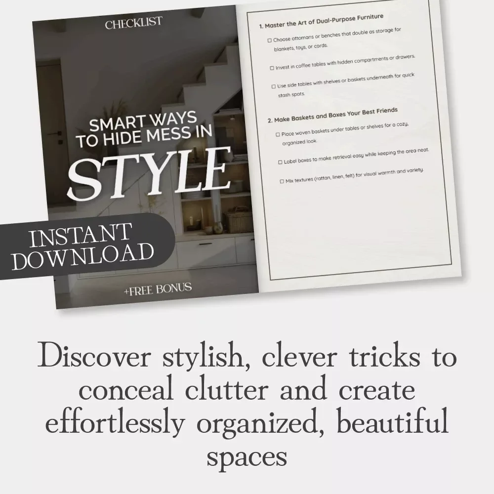 Smart Ways to Hide Mess in Style | Printable Home Checklist | How to Hide Clutter in Plain Sight | Digital Download for Organized Living
