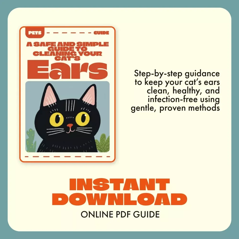 A Safe and Simple Guide to Cleaning Your Cat’s Ears | Digital Download | Cleaning Cat Ears Safely for Happy, Healthy Pets