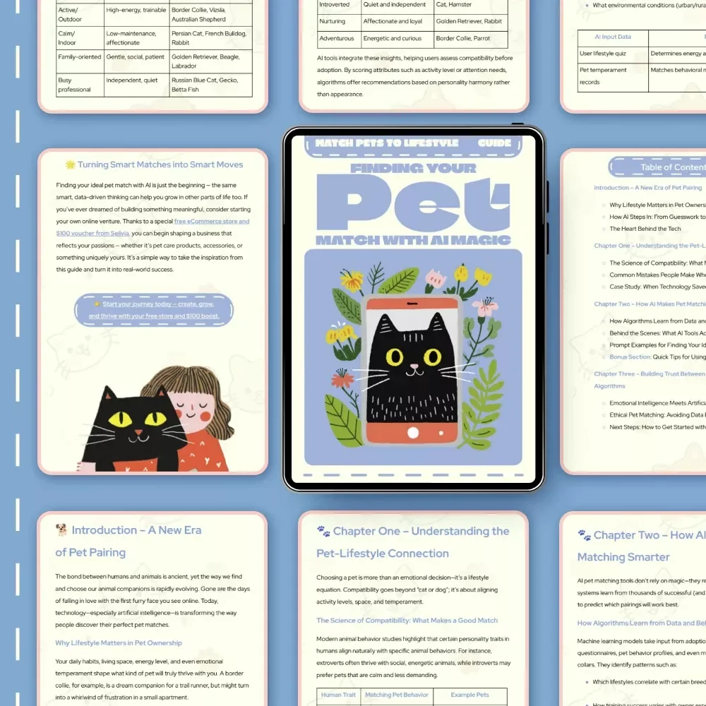 Finding Your Pet Match with AI Magic | Digital Guide for Using AI to Match Pets to Lifestyle | Smart Pet Compatibility eBook