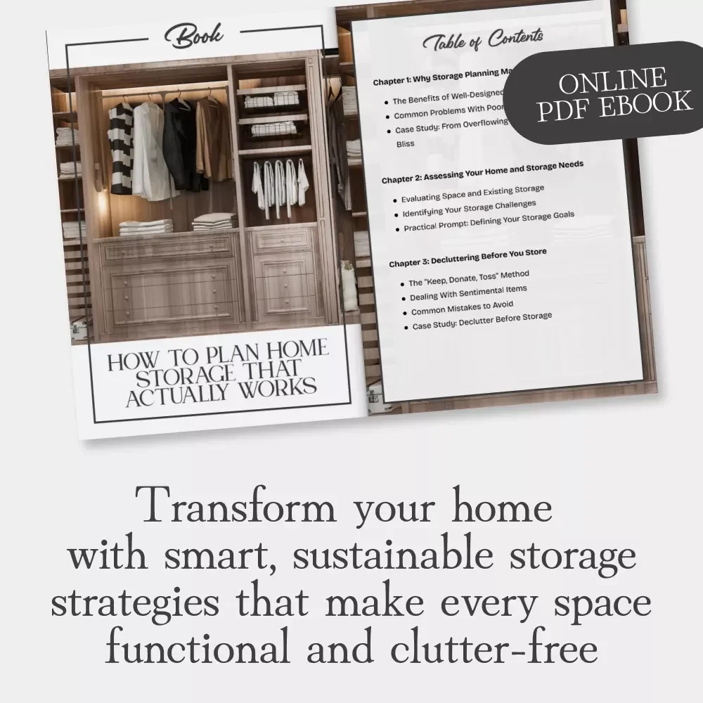 How to Plan Home Storage That Actually Works | Printable Home Organization eBook | Decluttering, Room-by-Room Storage Guide, AI Storage Planning Tips
