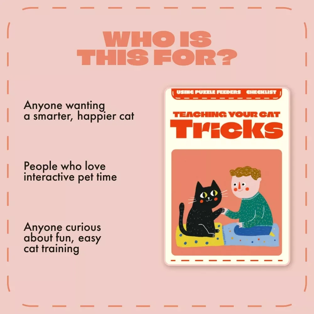 Teaching Your Cat Tricks | Printable Cat Training Checklist | Digital Download for Pet Owners | Learn How to Teach a Cat Tricks Step-by-Step