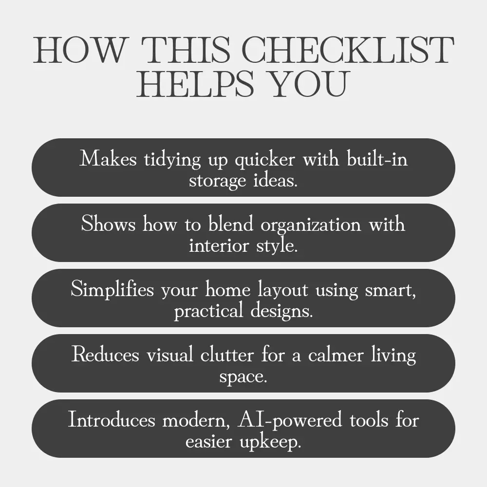 Smart Ways to Hide Mess in Style | Printable Home Checklist | How to Hide Clutter in Plain Sight | Digital Download for Organized Living
