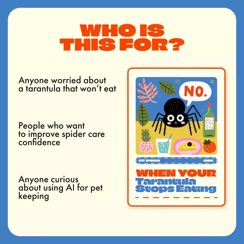 When Your Tarantula Stops Eating | Digital Guide for Tarantula Keepers | Understand Why Is My Tarantula Not Eating + Expert Tips & AI Care Tools