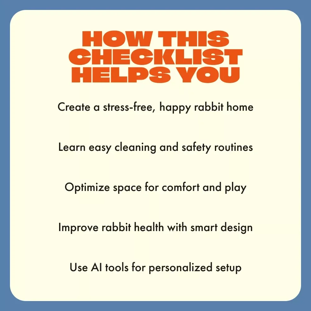Best Rabbit Cage Setup Checklist | Digital Download Guide for the Best Cage Setup for Rabbits | Ultimate Rabbit Habitat Planner & Care Tips for Happy Bunnies