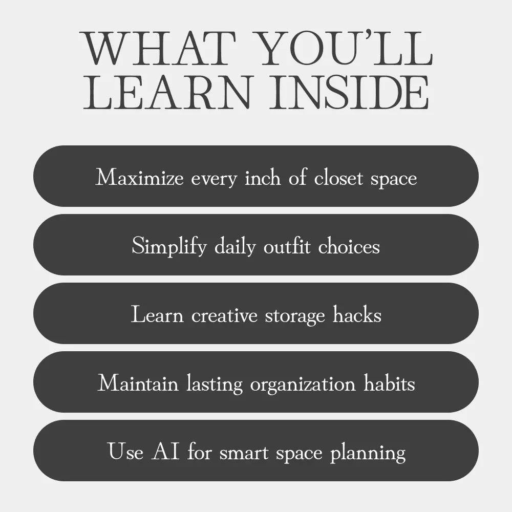 Smart Solutions for Limited Closet | Digital Organization Guide | What to Do When Closet Space Is Limited | Small Closet Storage eBook for Decluttering and Creative Organization