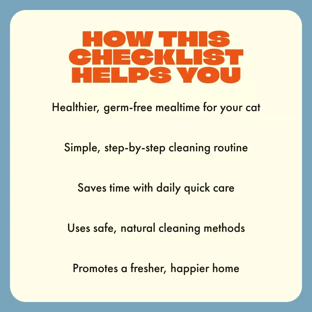 The Purrfect Bowl Cleaning Checklist | Printable Cat Care Guide | Digital Download for Cat Owners | Pet Hygiene & Cleaning Routine eBook
