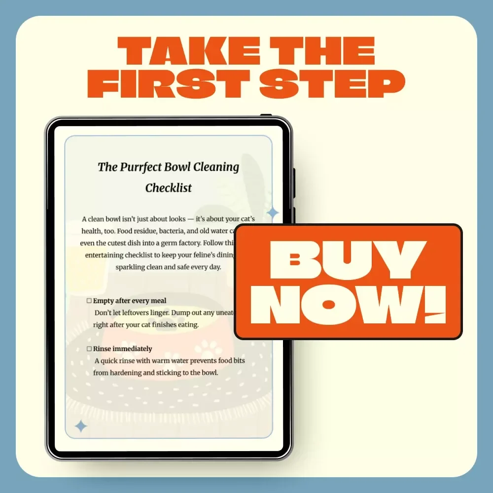 The Purrfect Bowl Cleaning Checklist | Printable Cat Care Guide | Digital Download for Cat Owners | Pet Hygiene & Cleaning Routine eBook