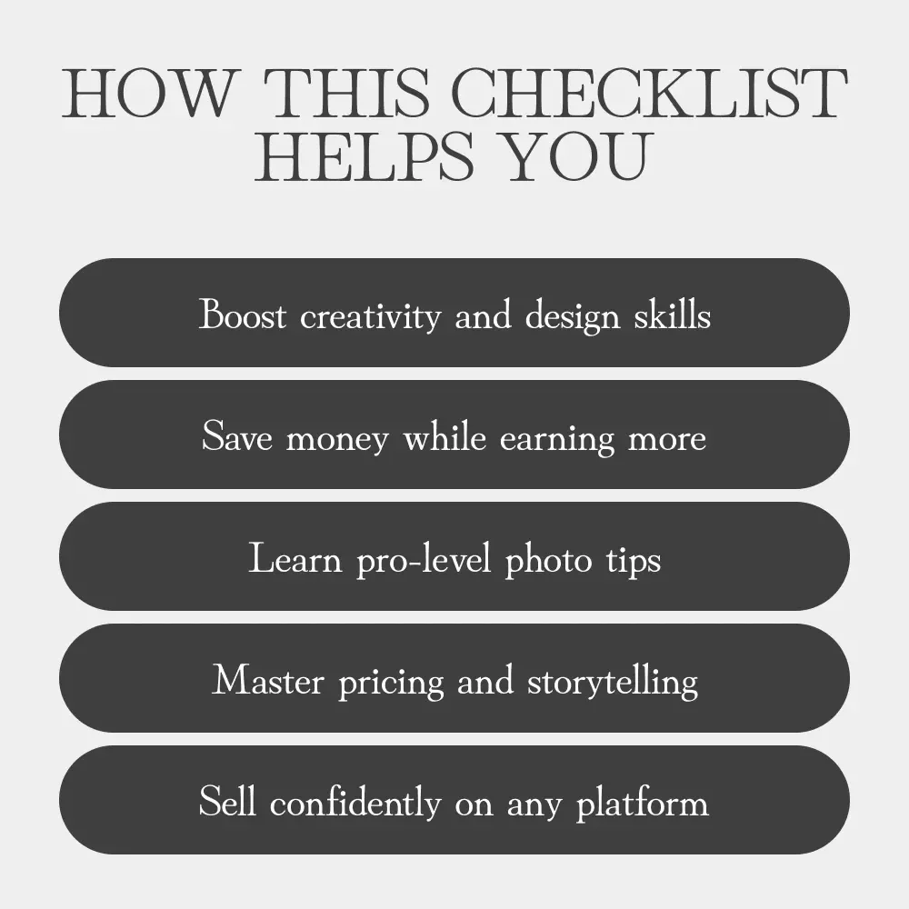 Upcycle and Sell Like a Pro | Printable Checklist for How to Sell or Gift Upcycled Decor | Digital Download DIY Resale Guide for Makers and Home Crafters