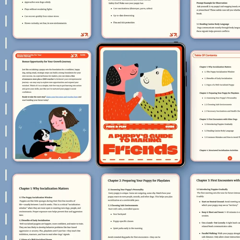 Paws & Play: A Puppy’s Guide to Making Friends | How to Socialize a Puppy with Other Dogs | Digital eBook for New Puppy Owners, Dog Trainers & Pet Lovers