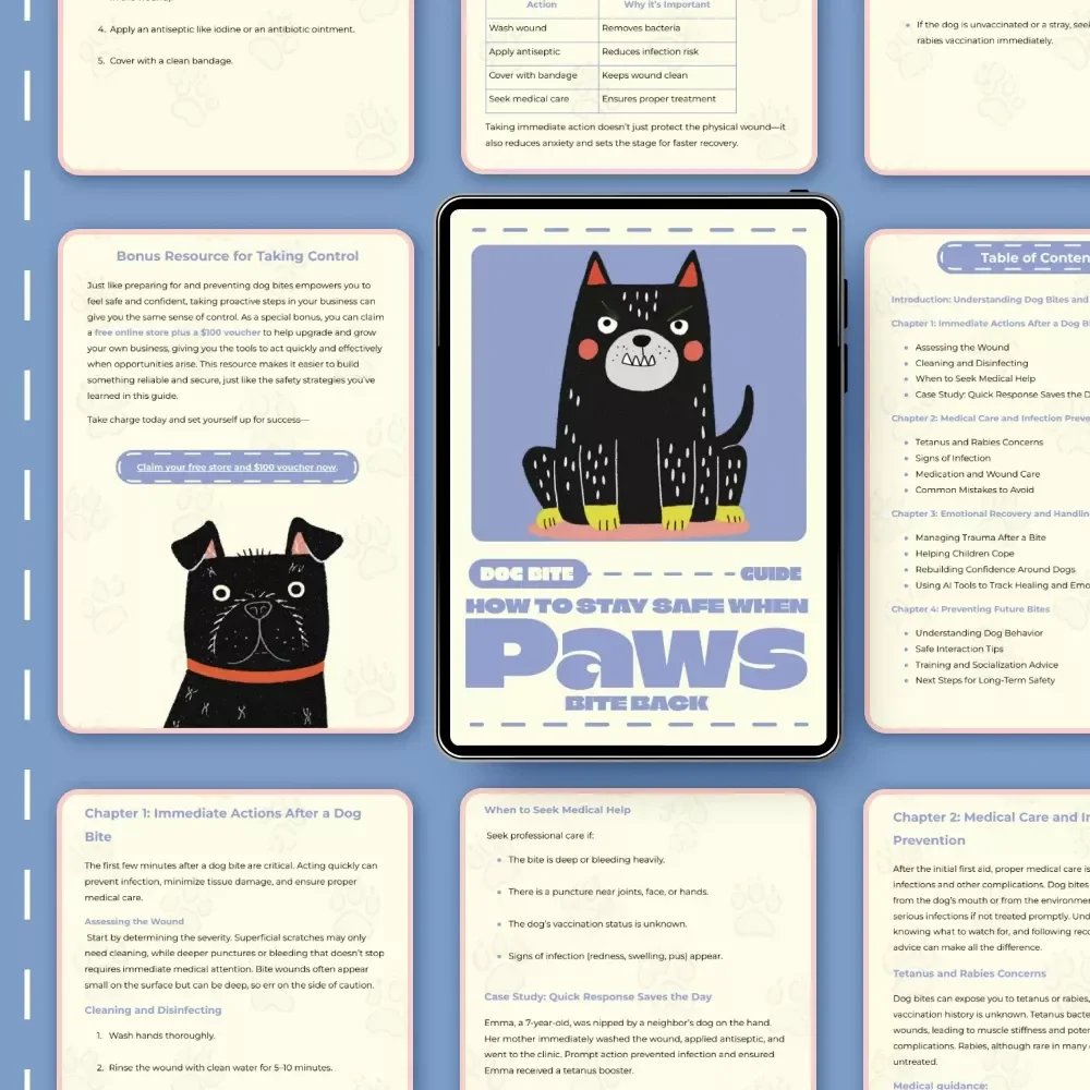 How to Stay Safe When Paws Bite Back | Dog Bite What to Do Guide | First Aid, Emotional Recovery & Prevention eBook for Dog Owners