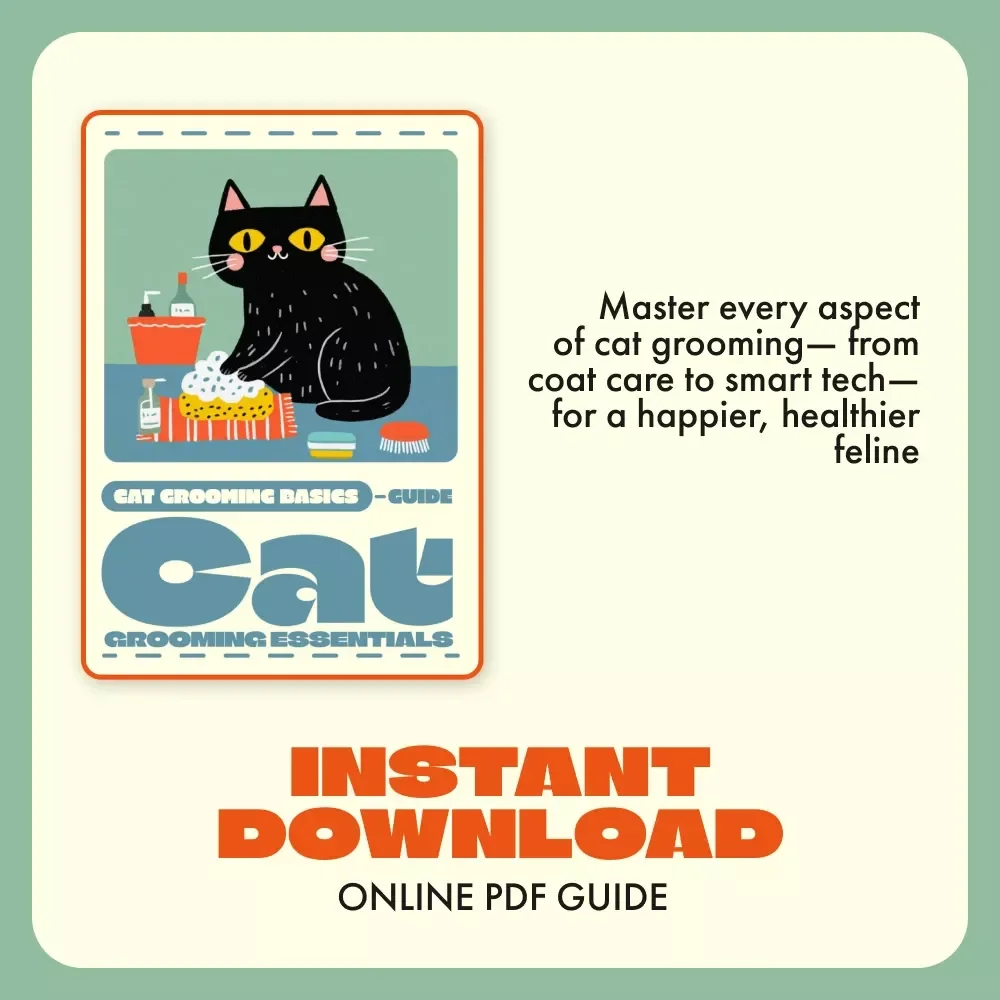 Cat Grooming Essentials | Cat Grooming Basics Digital Guide for Healthy Coats & Happy Cats | Printable Pet Care eBook