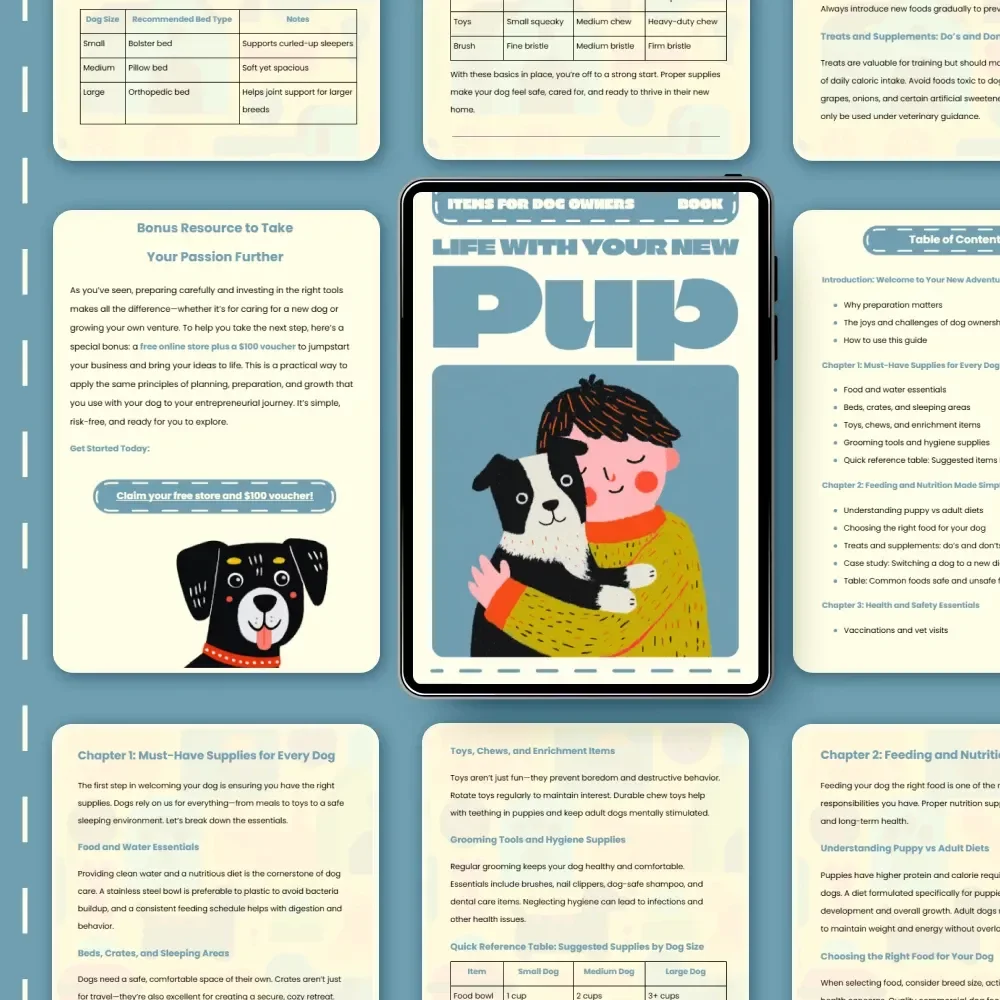 Life with Your New Pup | The Ultimate eBook Guide for Must Have Items for New Dog Owners, Puppy Essentials, Training Tips & Care Checklist | Digital Download