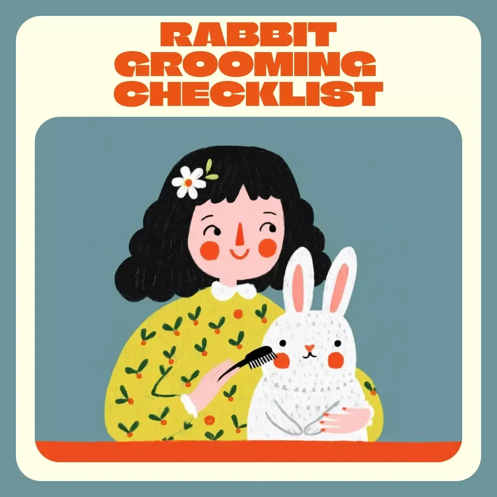 Rabbit Grooming Checklist | Printable Rabbit Care Guide | Bunny Grooming Tips for Healthy & Happy Rabbits | Digital Download
