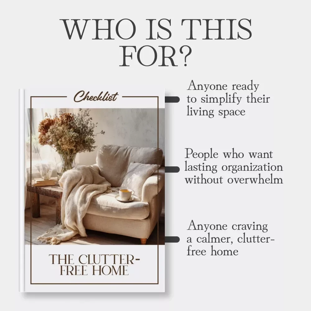 The Clutter-Free Home Checklist | Printable Decluttering Guide | How to Keep Your Home Clutter Free | Minimalist Organization Digital Download