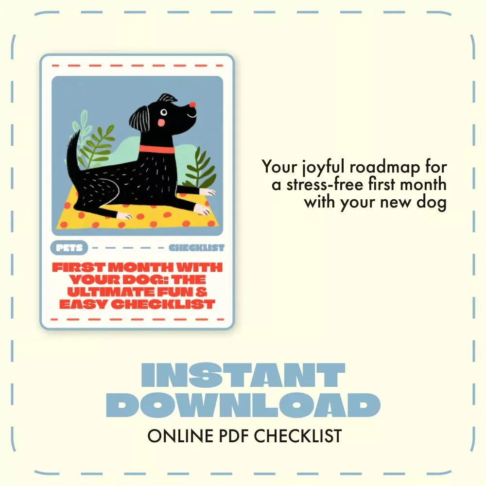 First Month With Your Dog: The Fun & Easy Checklist | Puppy Starter Guide | Printable First Month Checklist for Dogs | Digital Pet Care Planner