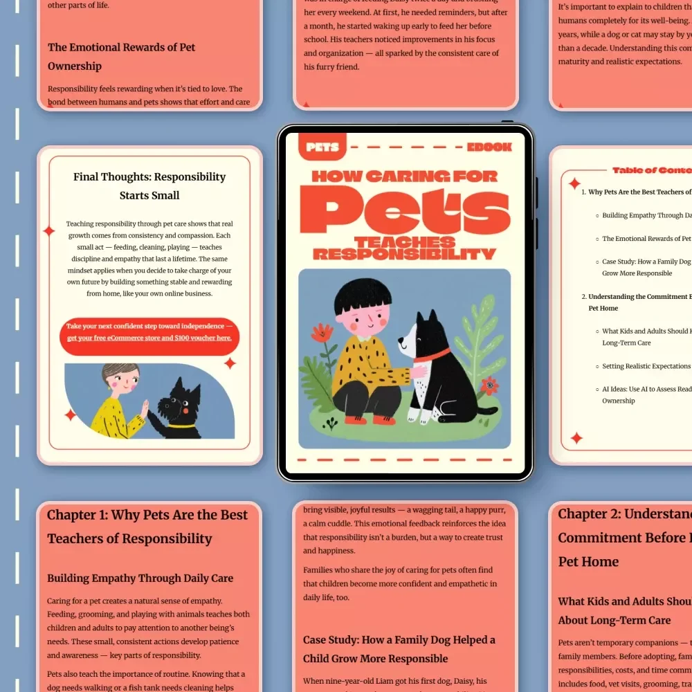 How Caring for Pets Teaches Responsibility | eBook Guide for Families & Educators | Teaching Responsibility with Pets